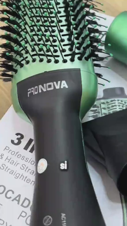 Combo Profesional PRONOVA 3 en 1 PRO-2523 | Secador + Plancha + Cepillo Moldeador
