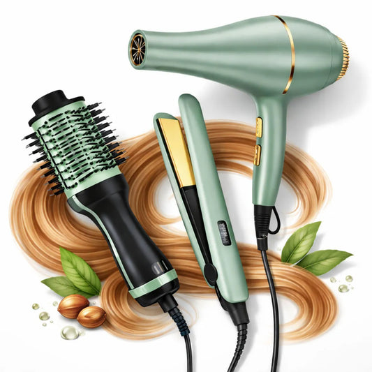 Combo Profesional PRONOVA 3 en 1 PRO-2523 | Secador + Plancha + Cepillo Moldeador