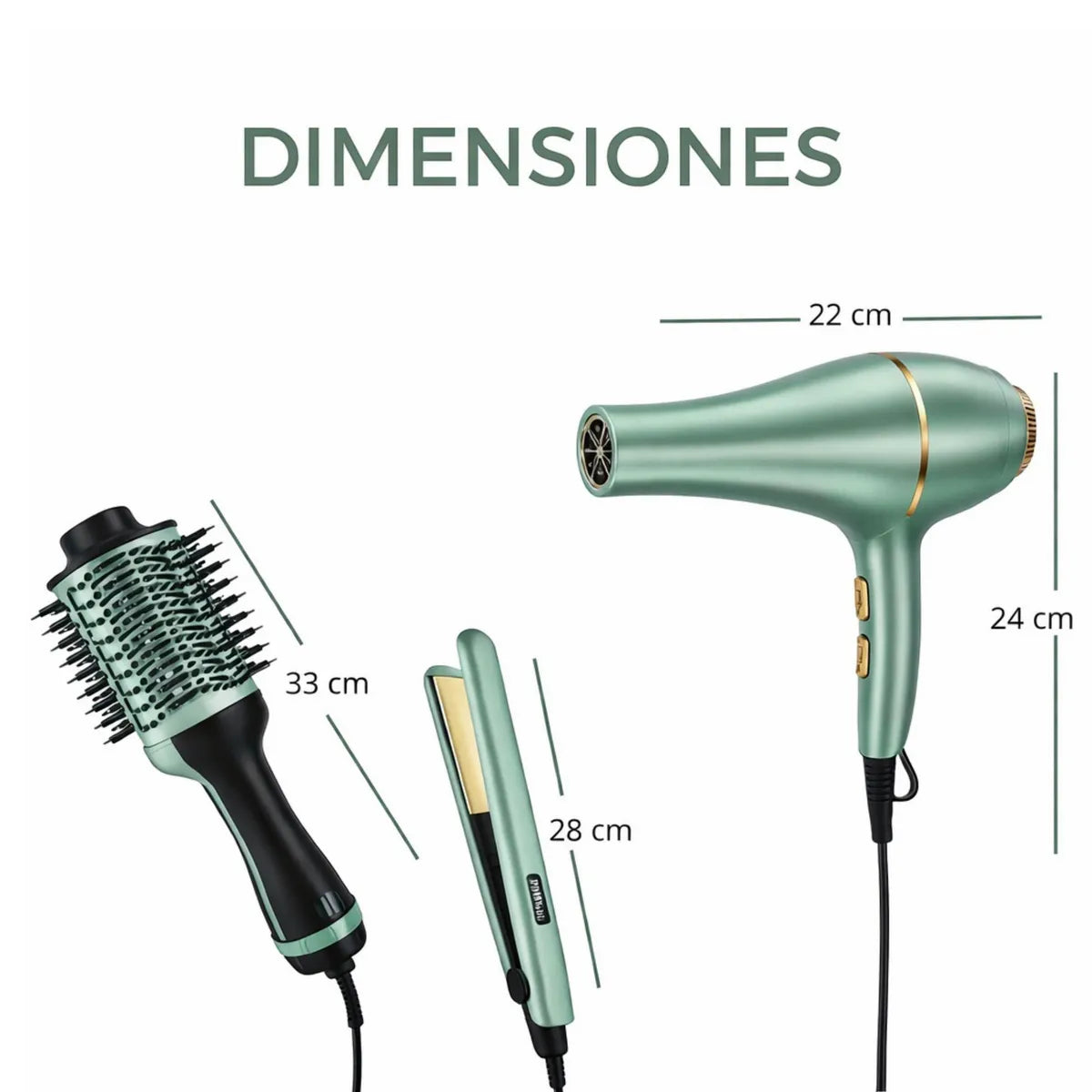 Combo Profesional PRONOVA 3 en 1 PRO-2523 | Secador + Plancha + Cepillo Moldeador
