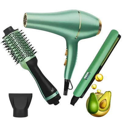 Combo Profesional PRONOVA 3 en 1 PRO-2523 | Secador + Plancha + Cepillo Moldeador